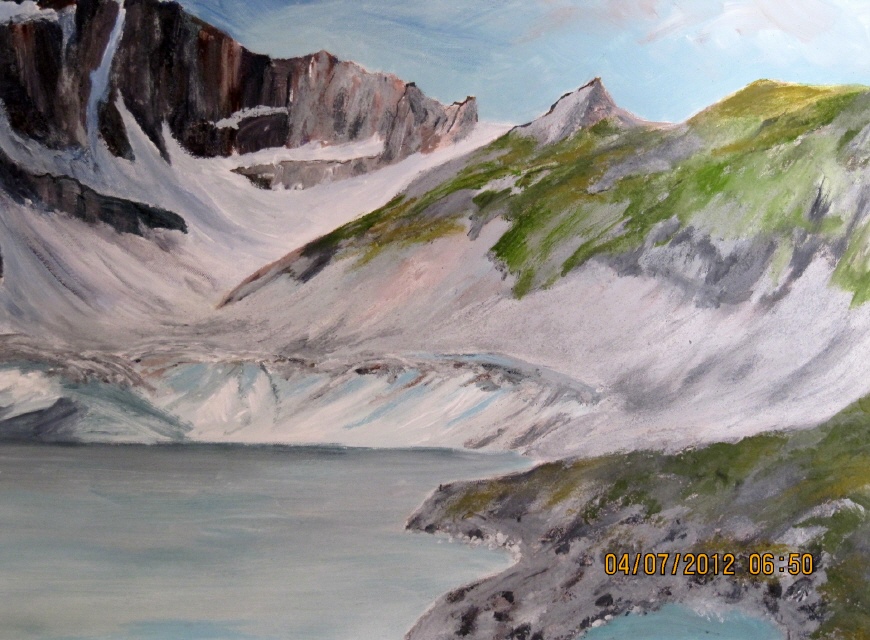 Gletschersee unter der Clariden Nordwand 60x80