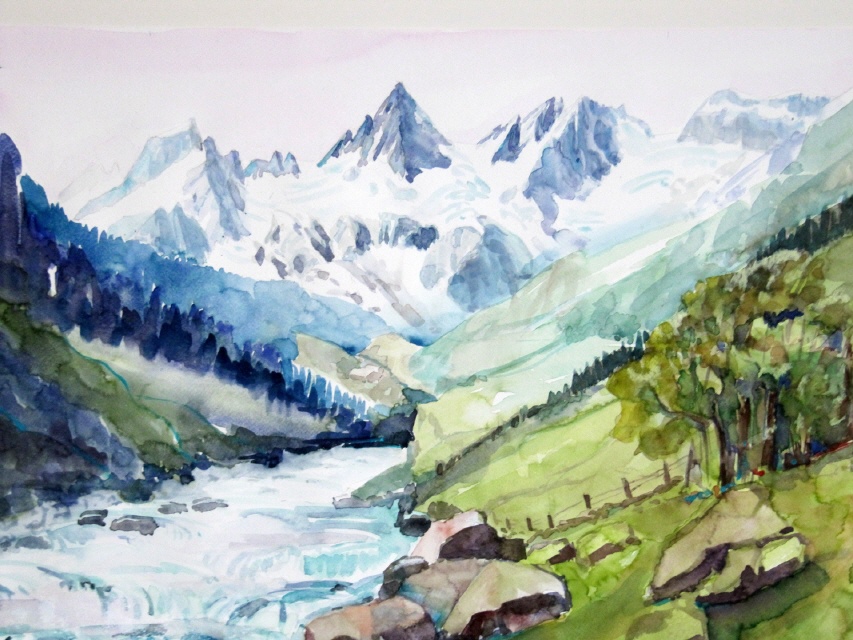 Wenden- und Wasenhorn im Meiental 56x76