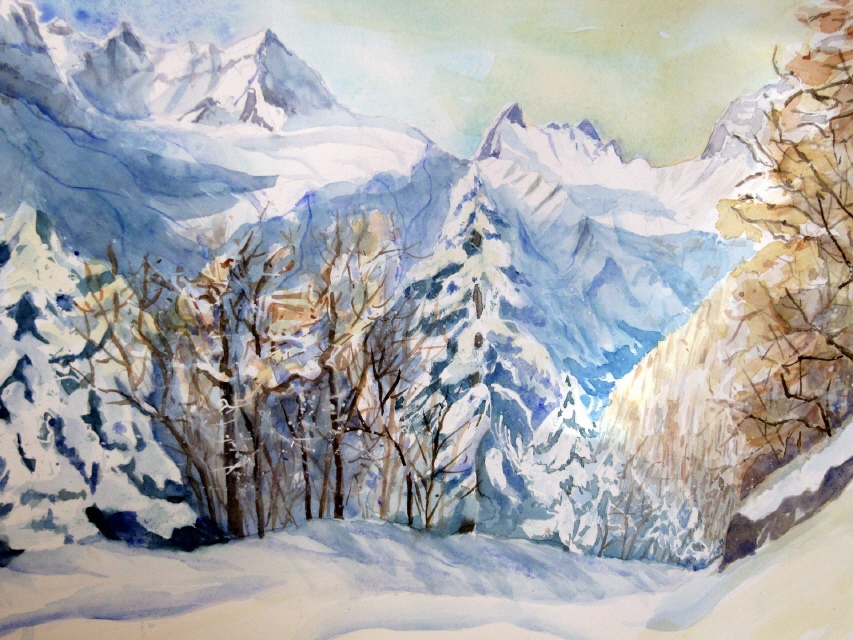 Sicht zum P&auml;uggenst&ouml;ckli und Spannort 30x40