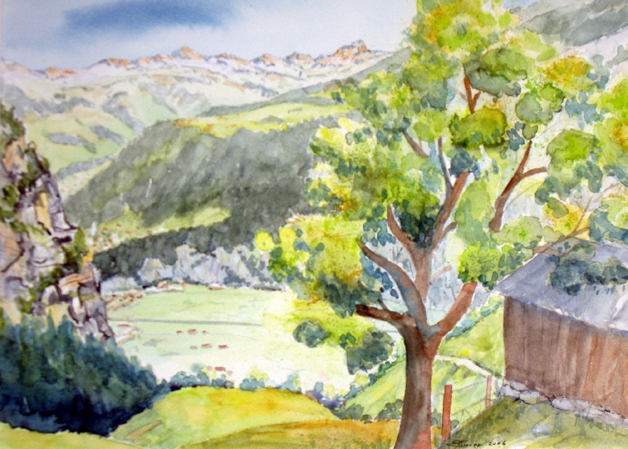 Blick zum Haldi 40x50