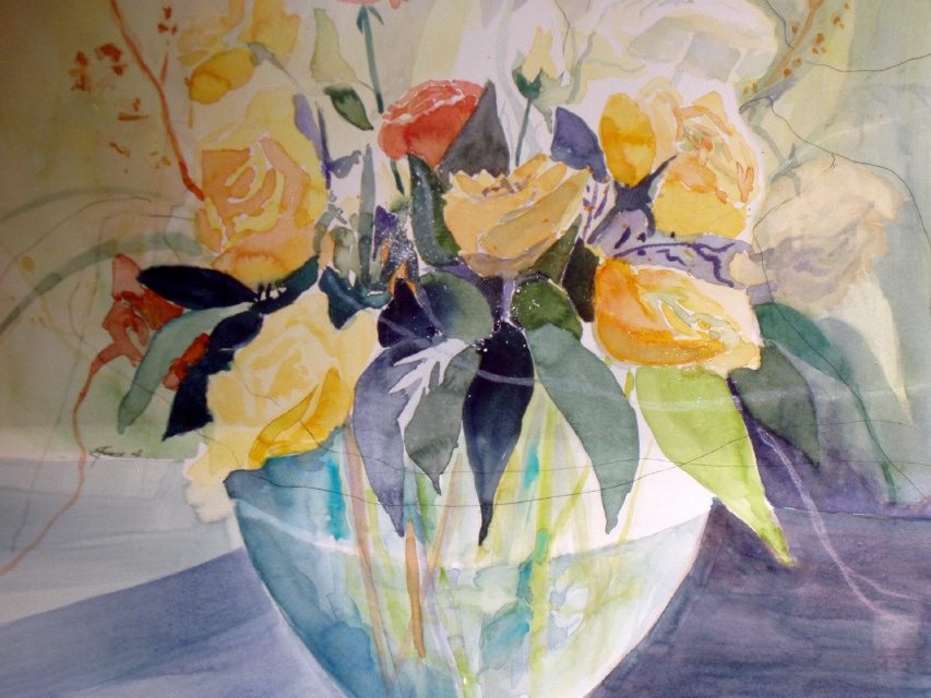 gelbe Rosen 50x70