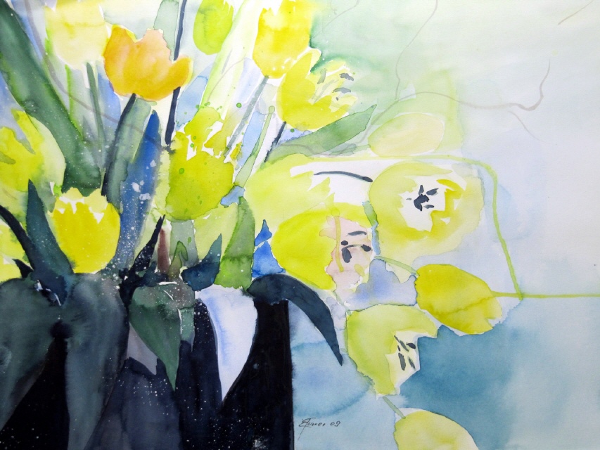 gelbe Tulpen 50x70