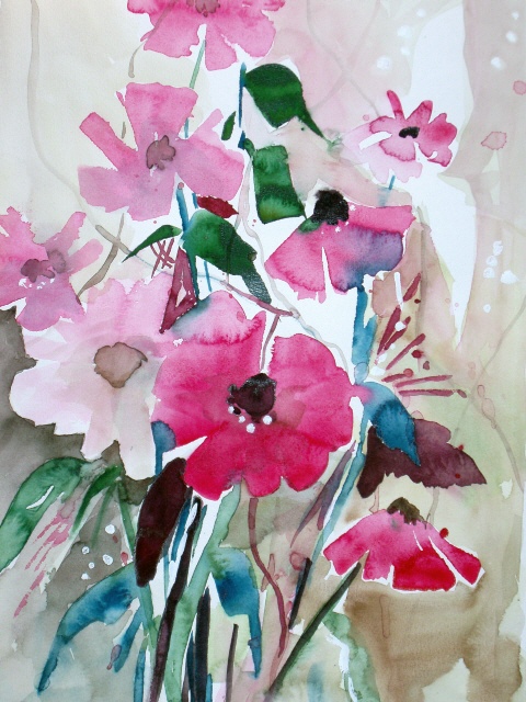 rote Blumen 40x30