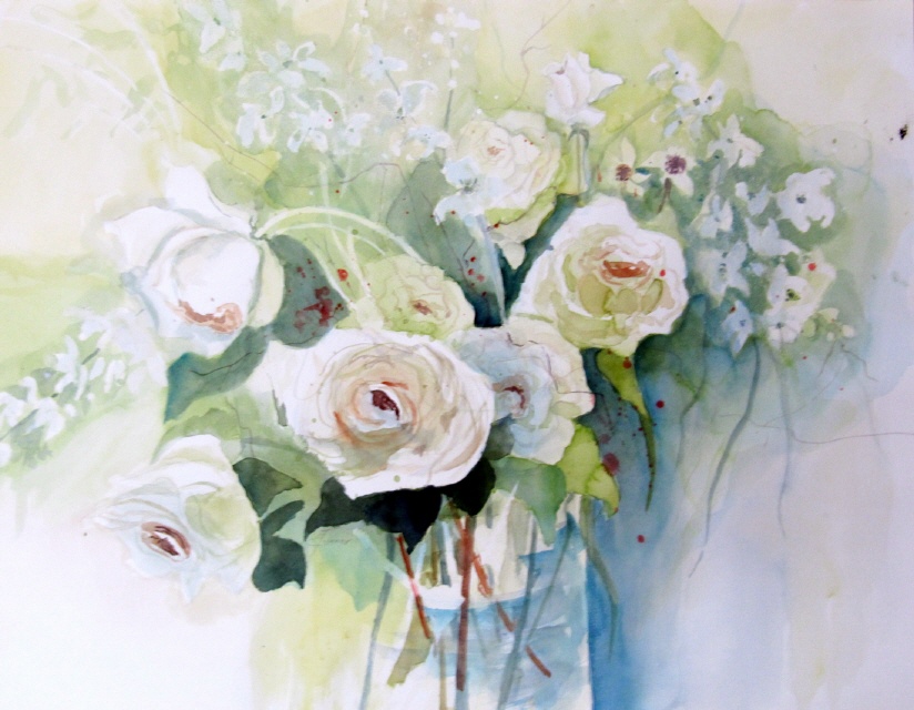 weisse Rosen 56x76