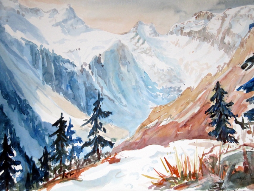 Winter im Erstfeldertal 50x70